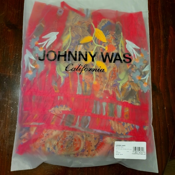 Johnny Was Feather Lark Mesh Blouse with slip, size L - Picture 7 of 7